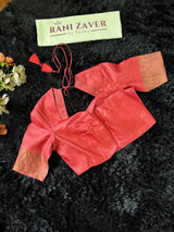 Red Hand Painted Tussar Silk