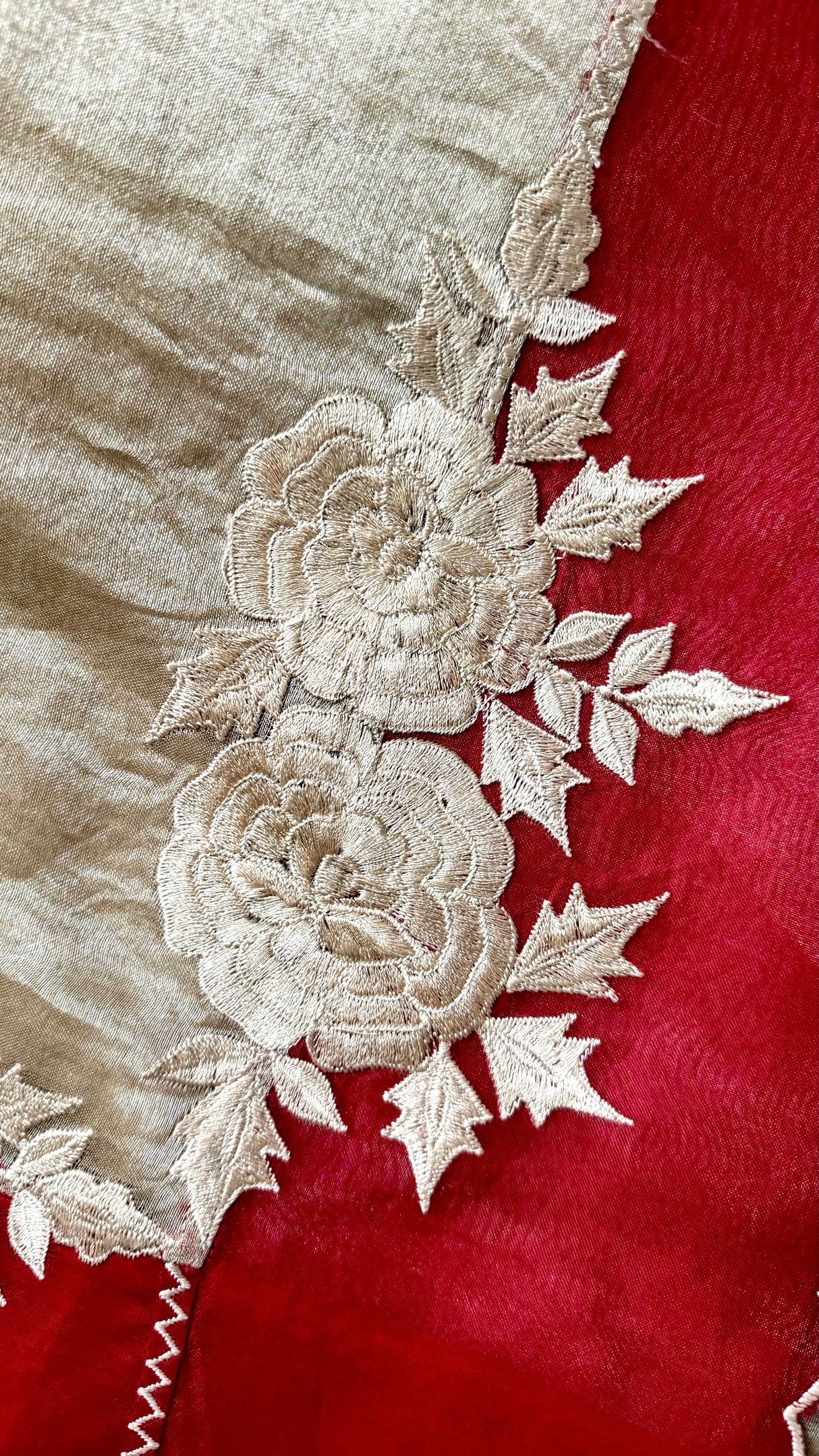Red and Gold Combo Kora Organza