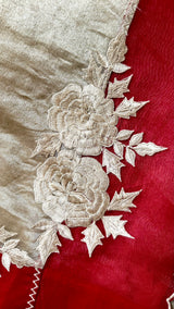 Red and Gold Combo Kora Organza