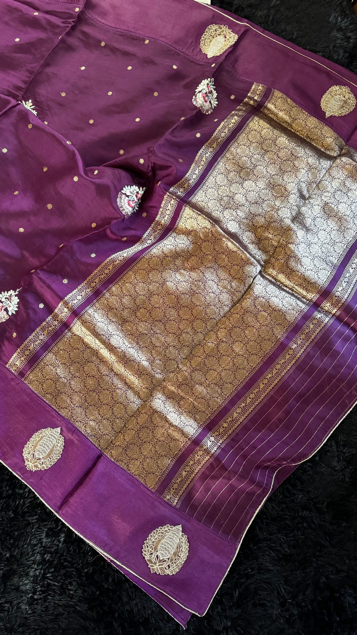 Plum Color Poona Silk