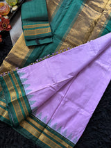 Lavender Bottle Green Ilkal Pure Silk