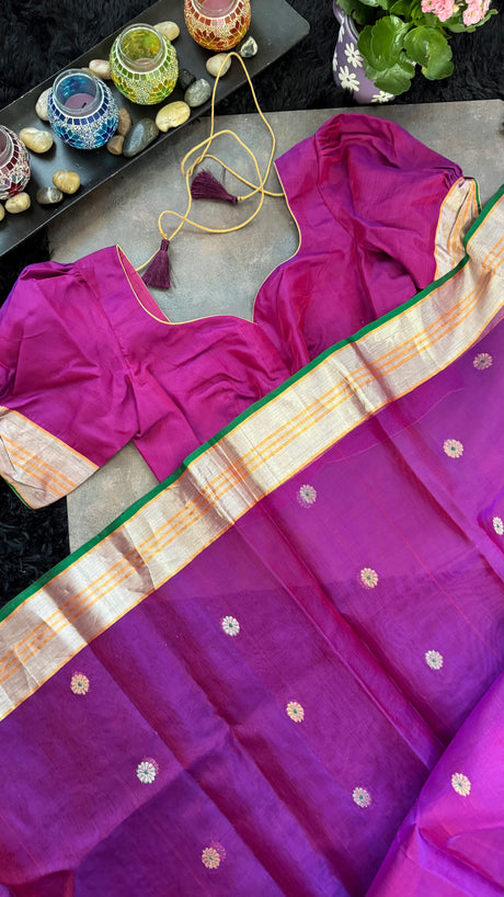 Purple Chanderi Katan Silk