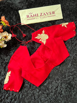 Red and Gold Combo Kora Organza