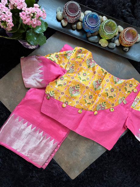 Bubblegum Pink Mangalgiri Pattu