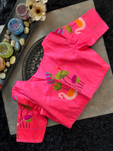 Pink Handloom Paithani Pure Silk