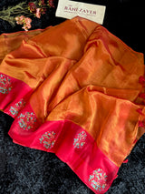 Metallic Tissue with Rust Organza