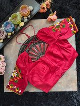 Maroon Hand Embroidered Blouse 38