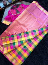 Multi color paalum Pazhamum korvai Kanchipuram pure silk