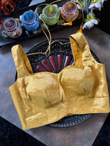 Yellow Gold Tissue Sleeveless Blouse 38