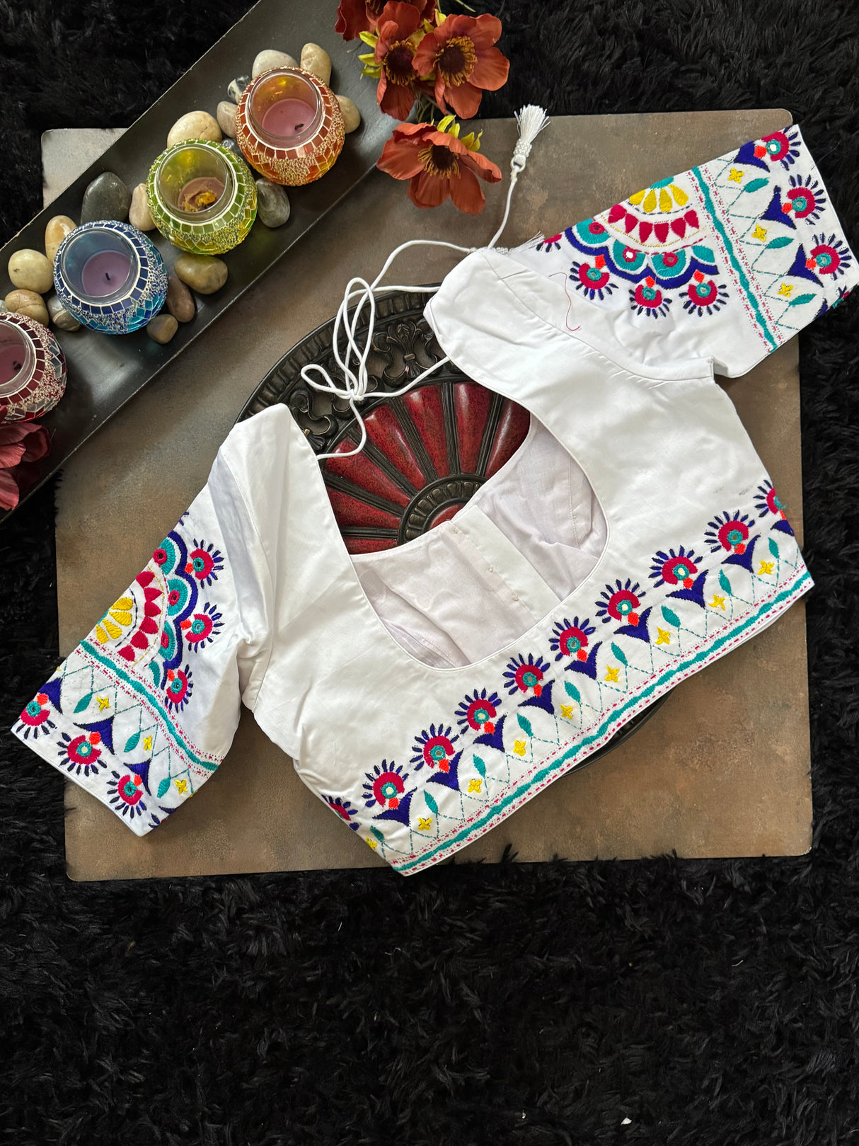 White Hand Embroidered Blouse 38