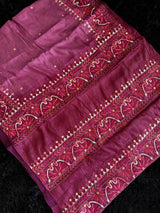 Magenta Kathiawadi Hand Embroidered
