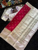 Red Lilac Banaras Raw Mango Silk