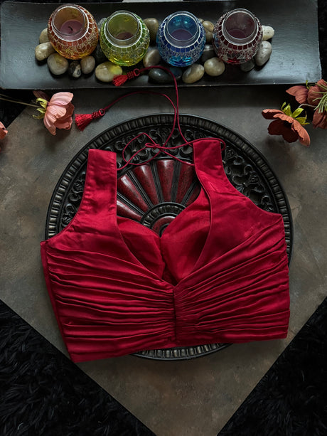 Red crepe Silk 34