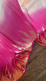Pink Shaded Sequins Georgette