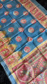 Mata Ni Pachedi - Blue - Tussar Silk
