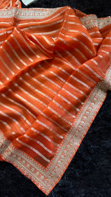 Rust Orange Pure Organza