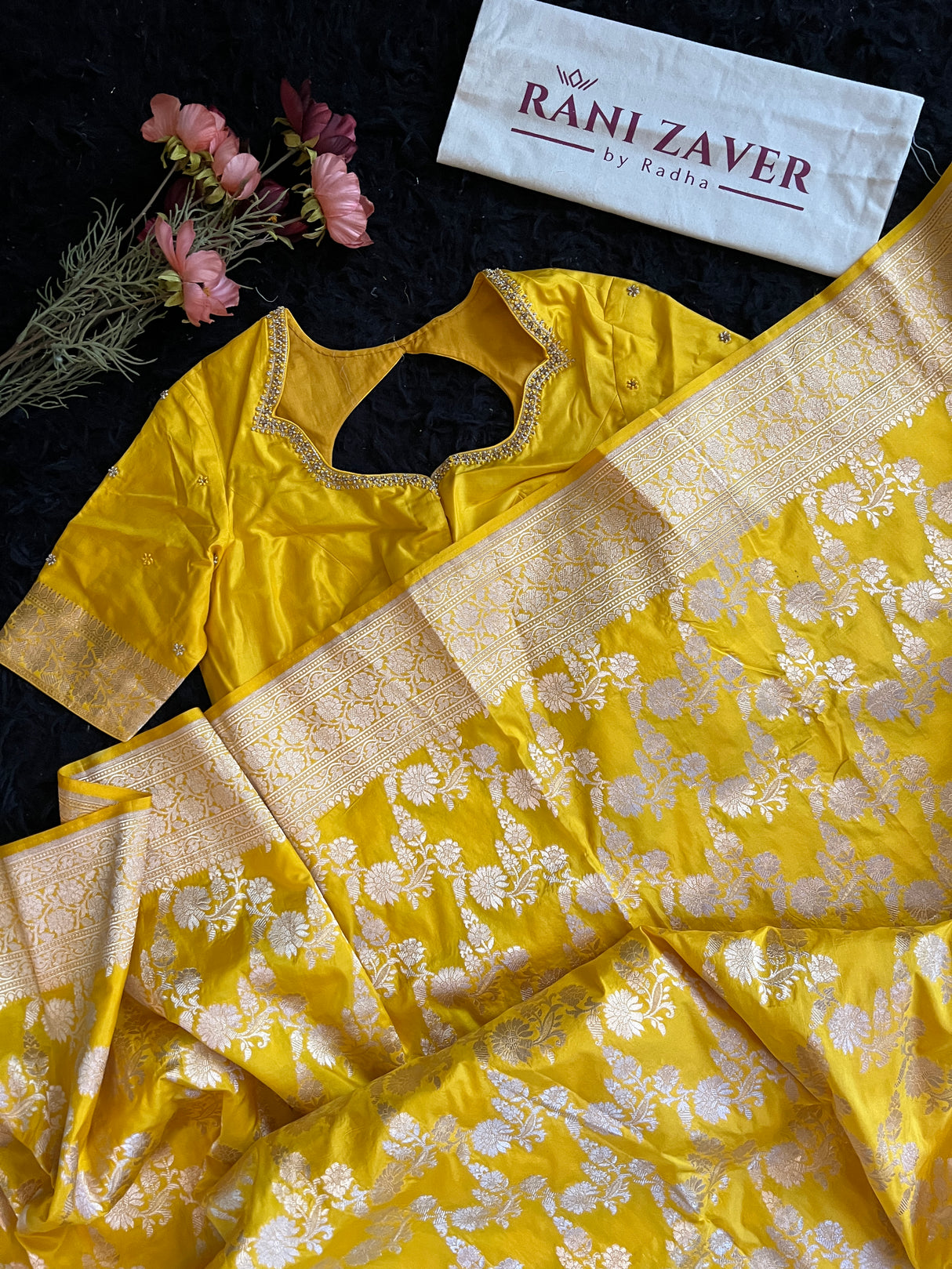 Yellow Banaras Katan Silk