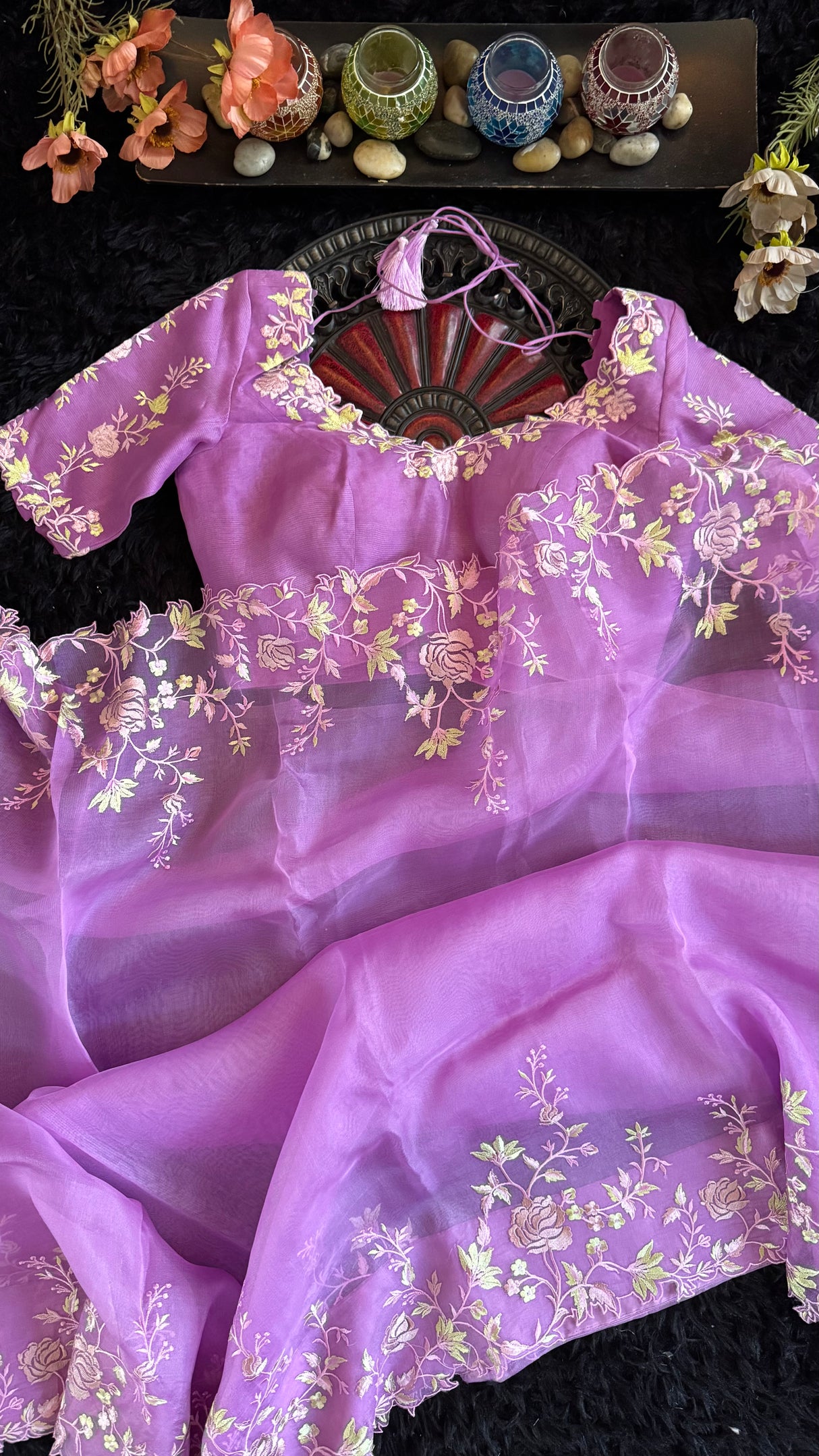 Lavender Embroidered Organza
