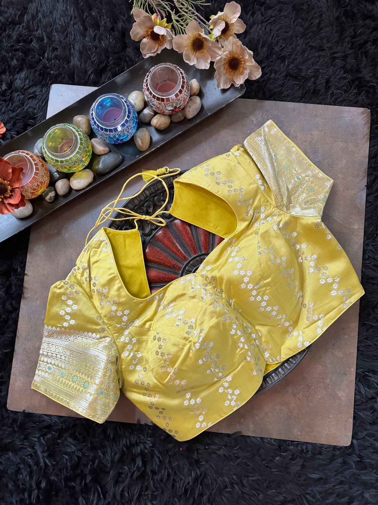 Maroon Yellow Banaras Raw Mango Silk