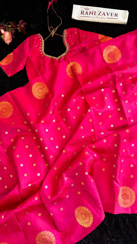 Strawberry Pink/Red Maharani Paithani