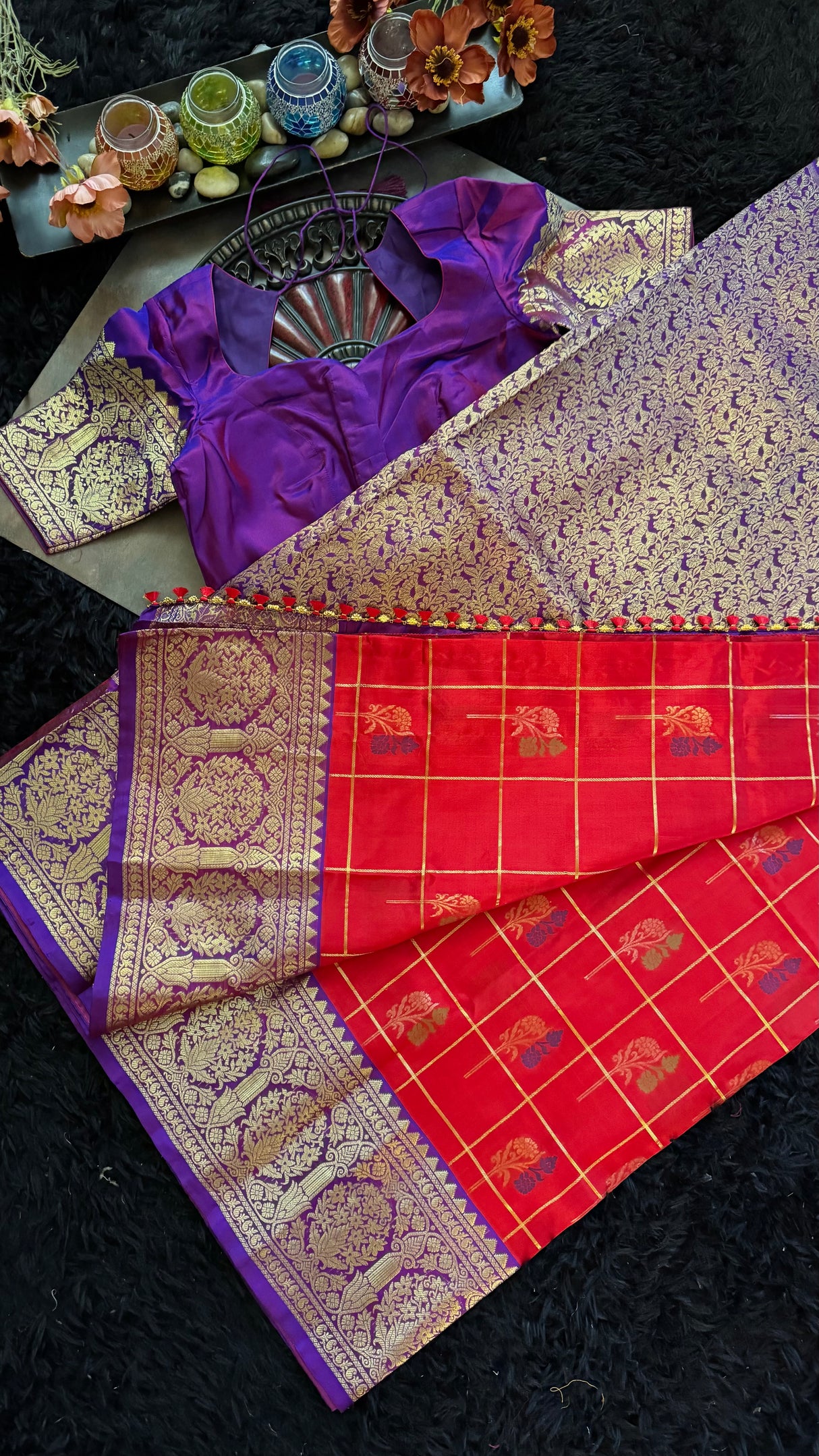 Red Venkatagiri Pure SIlk Handloom