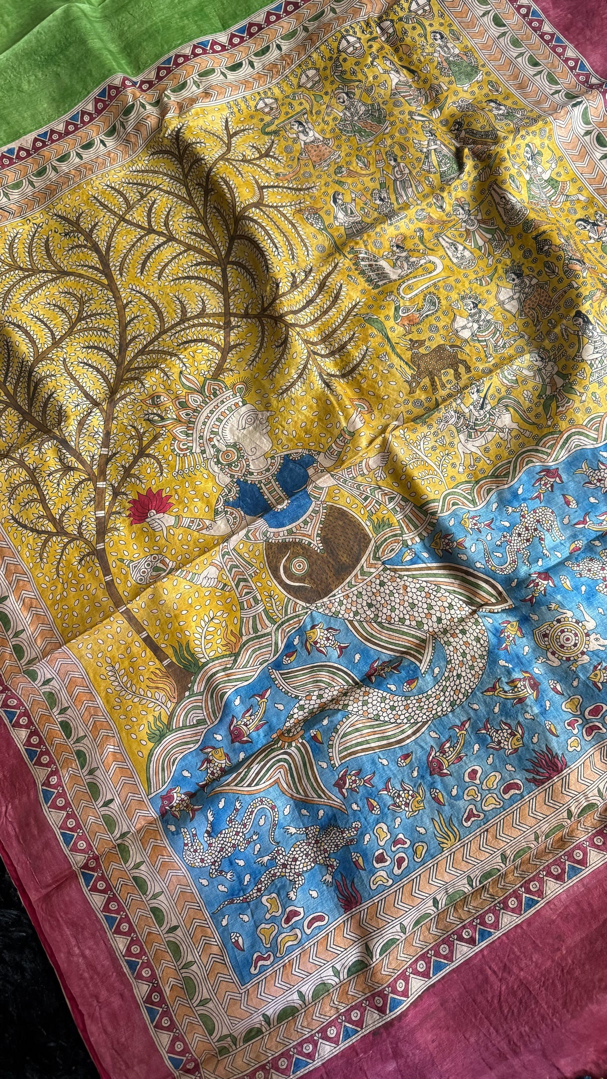 Mata Ni Pachedi - Green - Tussar Silk