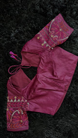 Magenta Kathiawadi Hand Embroidered