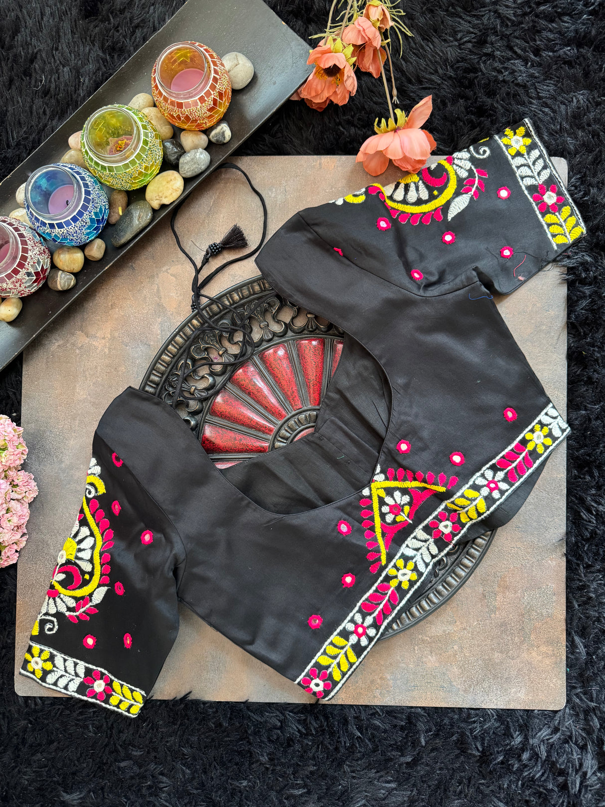 Black Hand Embroidered Blouse 38