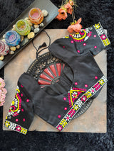 Black Hand Embroidered Blouse 38