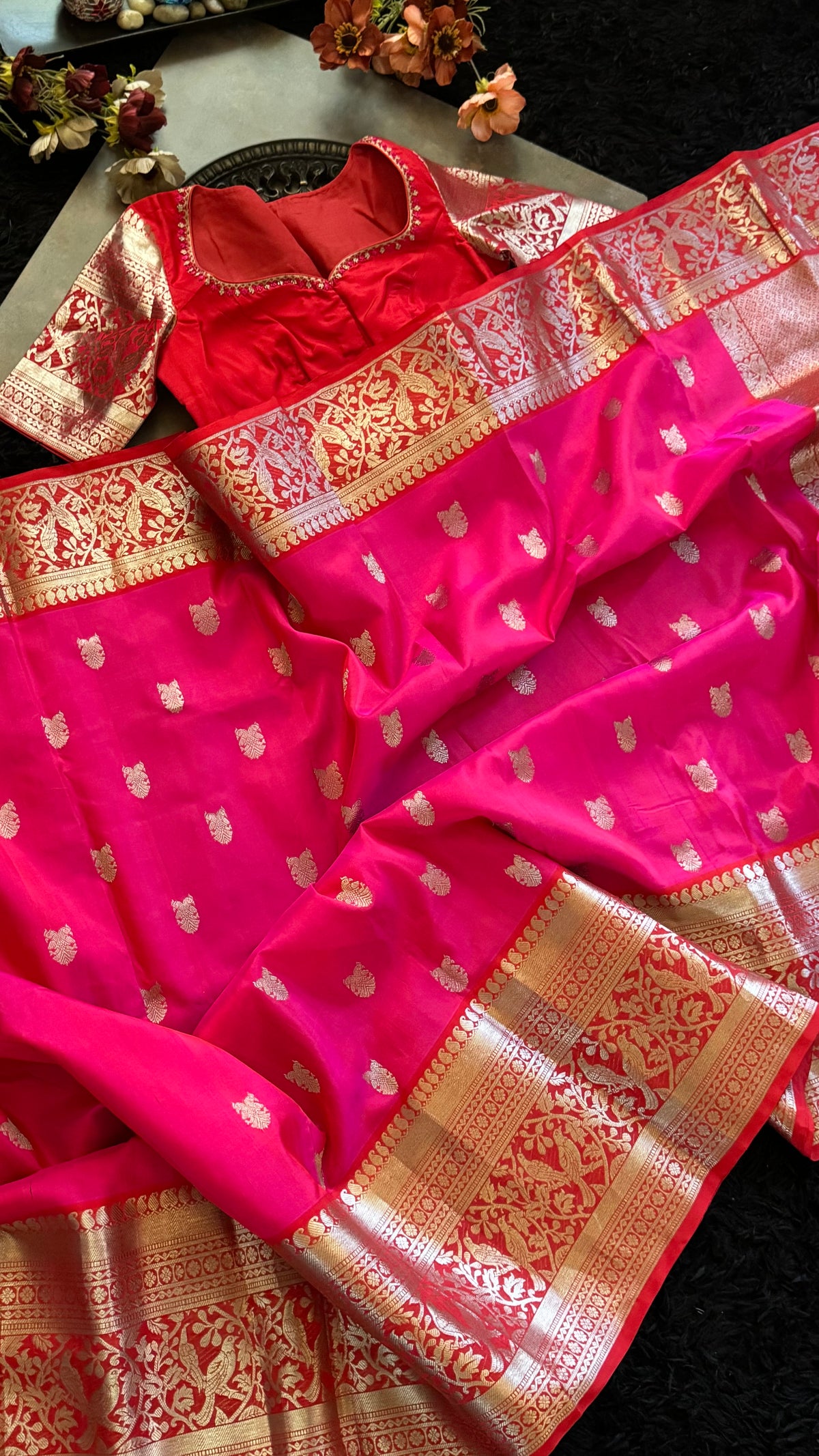 Pink Venkatagiri Pure SIlk Handloom