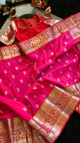 Pink Venkatagiri Pure SIlk Handloom
