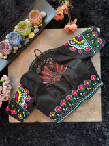Black Hand Embroidered Blouse 38