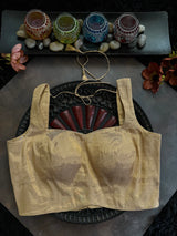 Ivory Gold Tissue Sleeveless Blouse 36