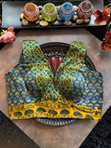 Ajrakh Modal V Neck Sleeveless Blouse 40