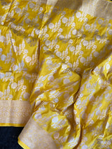 Yellow Banaras Katan Silk