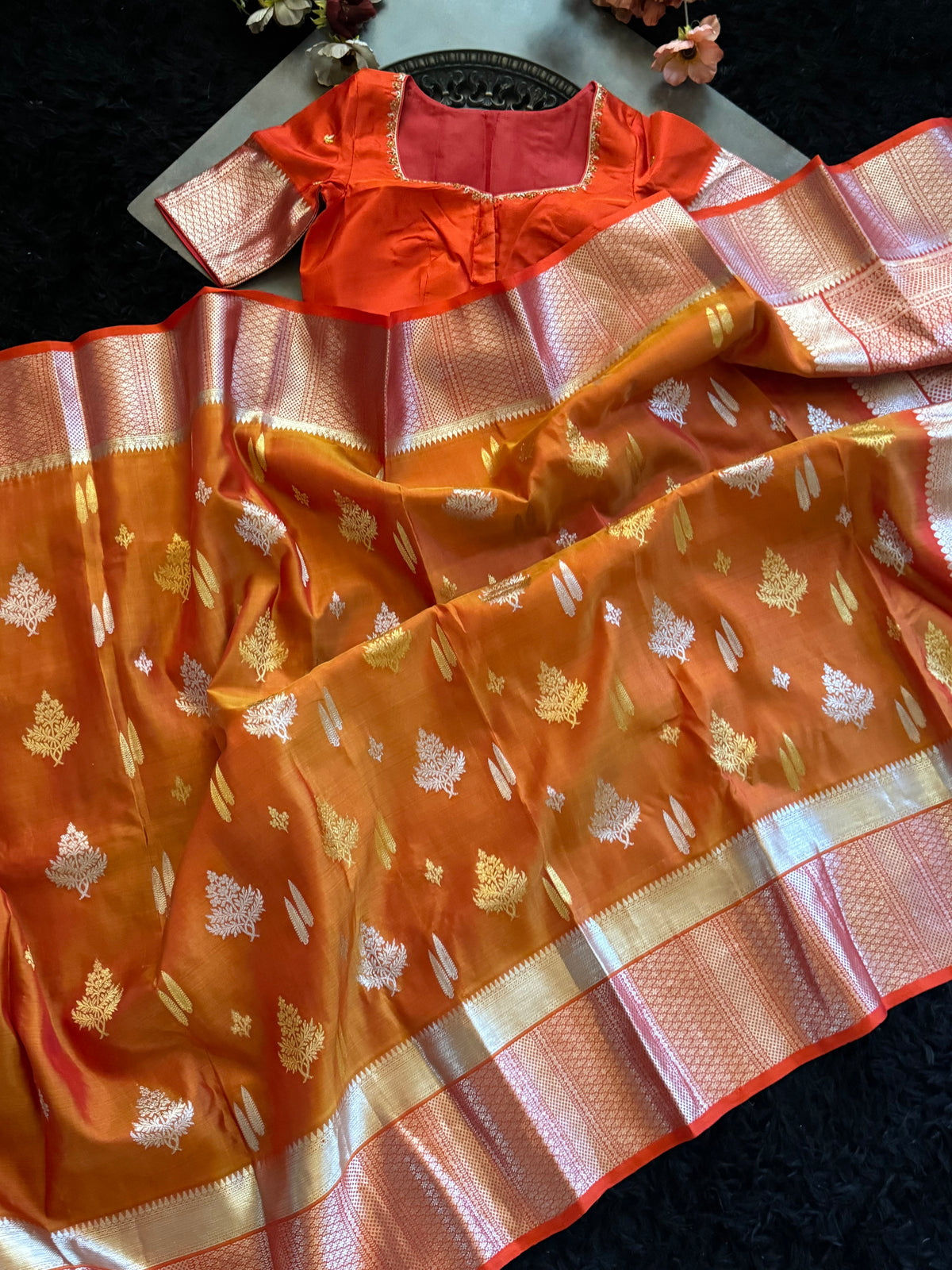 Rust Venkatagiri Pure SIlk Handloom