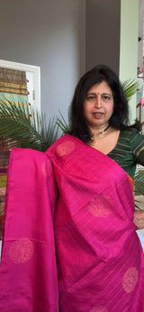 Pink Aquamarine Kanchi Soft SIlk borderless