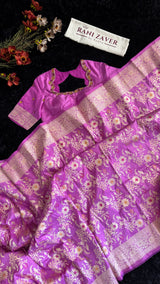 Pink Pure Banaras Katan Silk
