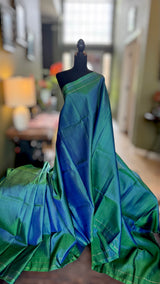 Rama Blue green Kanchipuram Pure Silk Handloom