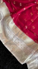 Red Lilac Banaras Raw Mango Silk