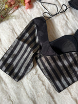 Black and Silver Stripes Tissue  Blouse 36