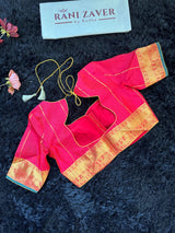 Red Pink mix Palam Pazhamum Silk Cotton Kanchipuram