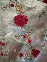 Beige Embroidered Banaras Kora