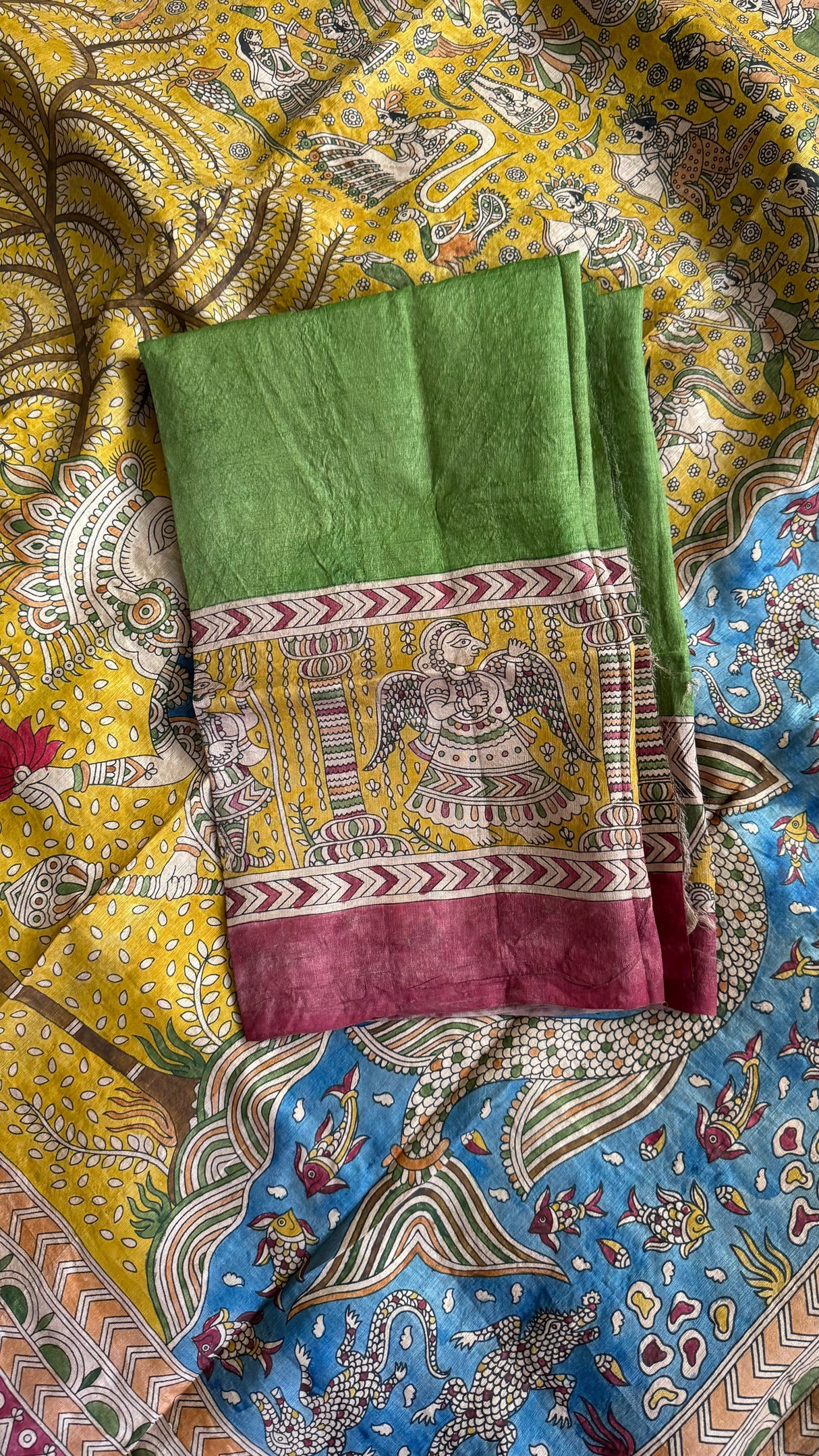 Mata Ni Pachedi - Green - Tussar Silk