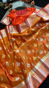 Rust Venkatagiri Pure SIlk Handloom