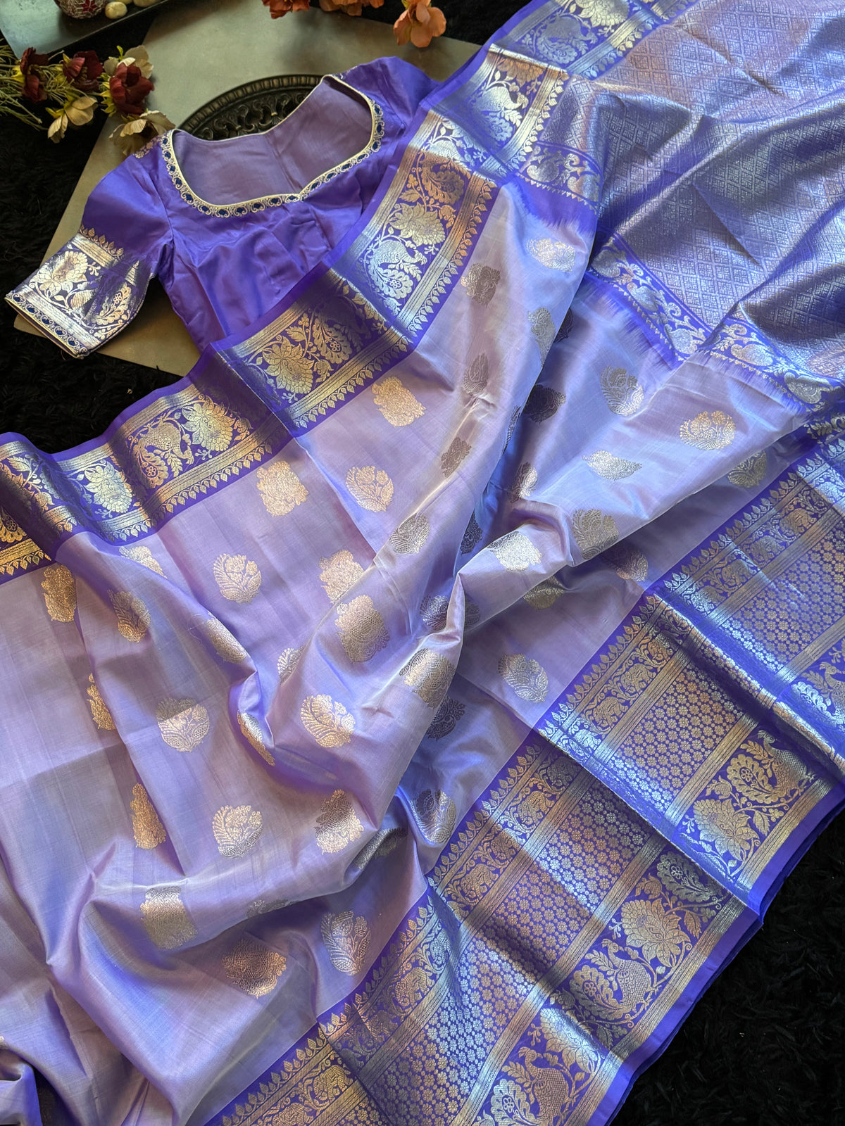 Lavender Venkatagiri Pure SIlk Handloom