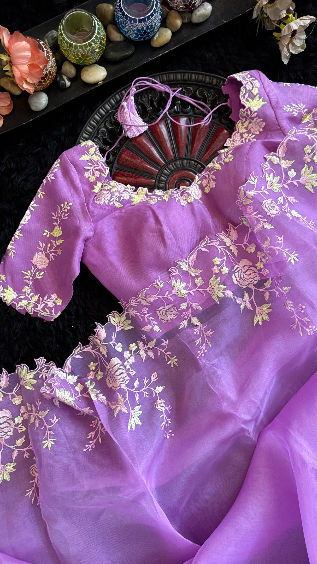 Lavender Embroidered Organza