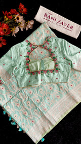 Aquamarine Pure Banaras Katan Silk