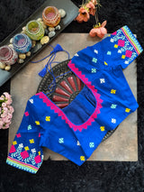 Royal Blue Hand Embroidered Blouse 40