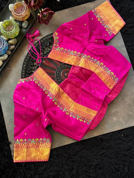 Multi color paalum Pazhamum korvai Kanchipuram pure silk